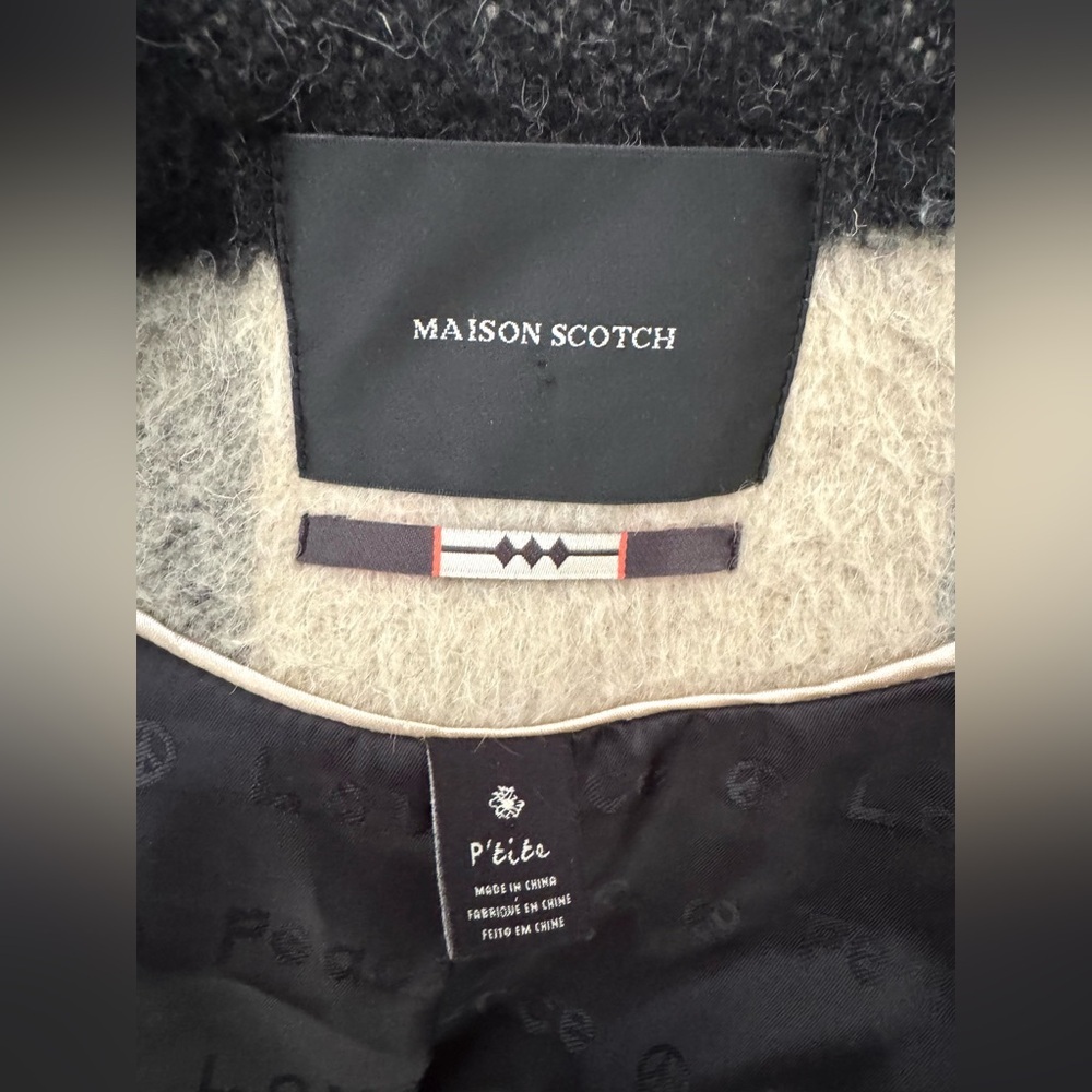 SCOTCH & SODA Black and Cream Wool Checkered Jacket (Petite) - Picture 7 of 9